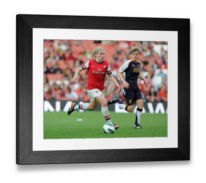 Framed Print : Clash on the Pitch: Ki Little vs. Katrin Omarsdottir - Arsenal Ladies FC vs. Liverpool Ladies FC, FA WSL