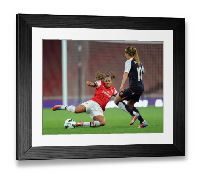Framed Print : Arsenal vs Liverpool: A FA WSL Showdown - Alex Scott vs Louise Fors