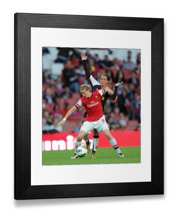 Framed Print : Arsenal vs Liverpool: A Battle of Wills - Ellen White vs Fara Williams in FA WSL Action Framed Print : Arsenal vs Liverpool: A Battle of Wills - Ellen White vs Fara Williams in FA WSL Action