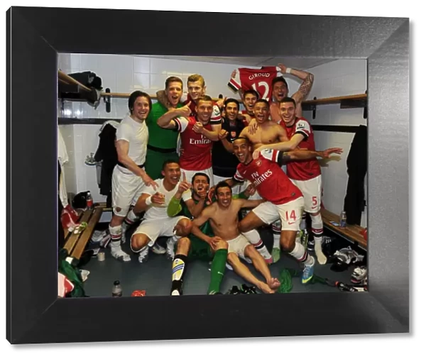 Arsenal's Euphoric Changing Room Celebration: Newcastle United vs Arsenal, Premier League 2012-13