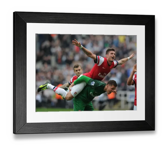 Framed Print : Arsenal's Unforgettable Victory: Giroud and Szczesny's Triumphant Celebration (Newcastle United, 2012-13) Framed Print : Arsenal's Unforgettable Victory: Giroud and Szczesny's Triumphant Celebration (Newcastle United, 2012-13)