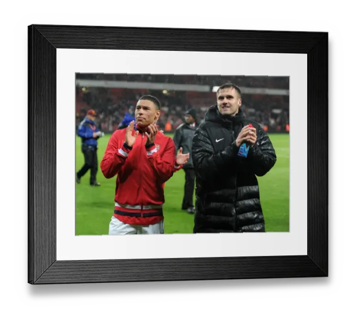 Framed Print : Alex Oxlade-Chamberlain and Carl Jenkinson (Arsenal) during the lap of appreciation Framed Print : Alex Oxlade-Chamberlain and Carl Jenkinson (Arsenal) during the lap of appreciation