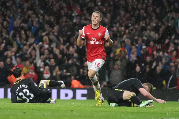 Arsenal's Aaron Ramsey Scores Fourth Goal vs. Wigan Athletic (2012-13)