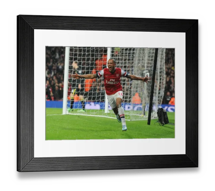 Framed Print : Theo Walcott's Double: Thrilling Arsenal Victory Over Wigan Athletic (2012-13) in the Premier League