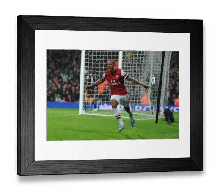 Framed Print : Theo Walcott's Double: Arsenal's Thrilling Victory over Wigan Athletic (2012-13)