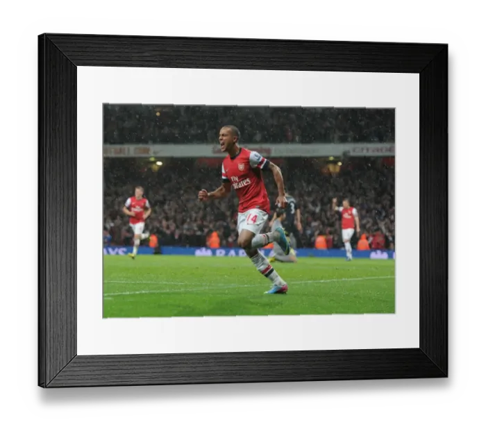 Framed Print : Theo Walcott's Double: Arsenal Secures Victory Over Wigan Athletic (2012-13)