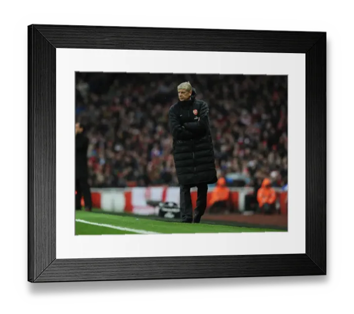 Framed Print : Arsene Wenger Leads Arsenal Against Wigan Athletic in Premier League Showdown (2012-13)