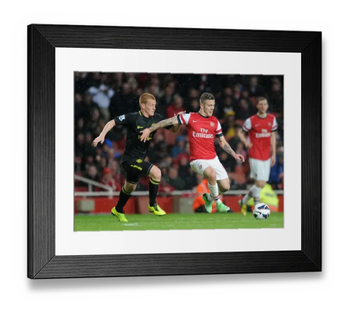 Framed Print : Arsenal's Jack Wilshere Scores in 4-1 Victory over Wigan Athletic, Barclays Premier League, Emirates Stadium, May 14, 2013 Framed Print : Arsenal's Jack Wilshere Scores in 4-1 Victory over Wigan Athletic, Barclays Premier League, Emirates Stadium, May 14, 2013