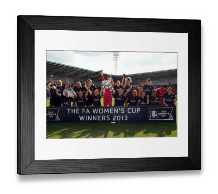 Framed Print : Arsenal Ladies with the FA Cup Trophy. Arsenal Ladies 3: 0 Bristol Academy. Womens FA Cup Final