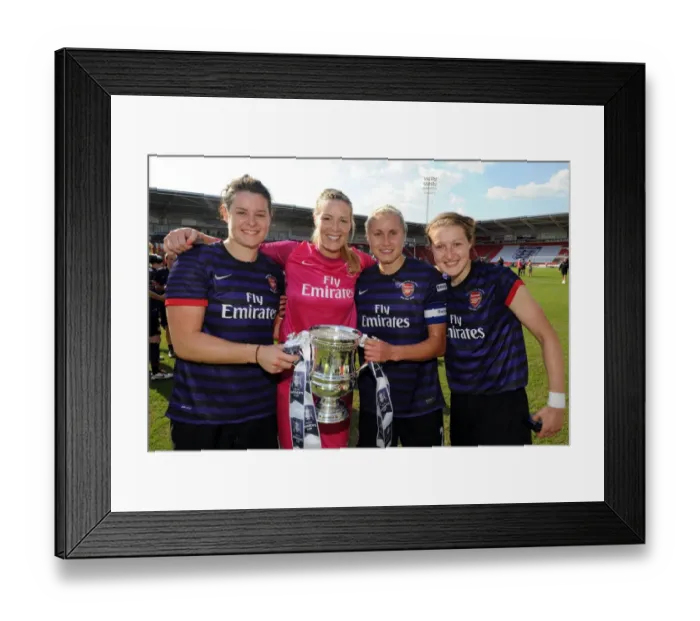 Framed Print : Arsenal Ladies Celebrate FA Women's Cup Victory with Trophy Framed Print : Arsenal Ladies Celebrate FA Women's Cup Victory with Trophy