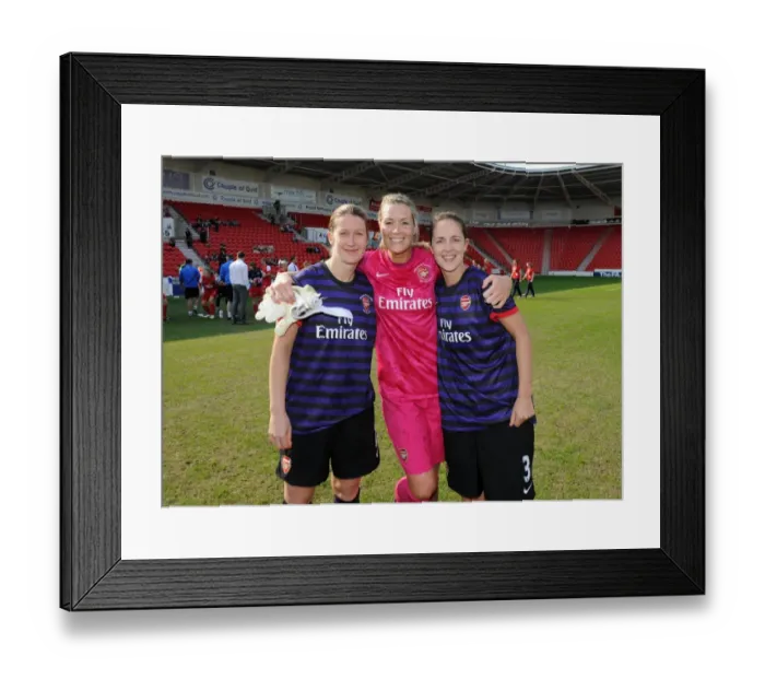 Framed Print : Ciara Grant, Emma Byrne and Yvonne Tracy (Arsenal). Arsenal Ladies 3: 0 Bristol Academy Framed Print : Ciara Grant, Emma Byrne and Yvonne Tracy (Arsenal). Arsenal Ladies 3: 0 Bristol Academy