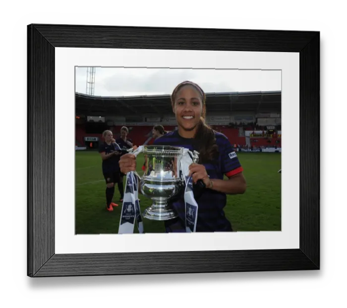Framed Print : Alex Scott (Arsenal) with ths FA Cup Trophy. Arsenal Ladies 3: 0 Bristol Academy Framed Print : Alex Scott (Arsenal) with ths FA Cup Trophy. Arsenal Ladies 3: 0 Bristol Academy