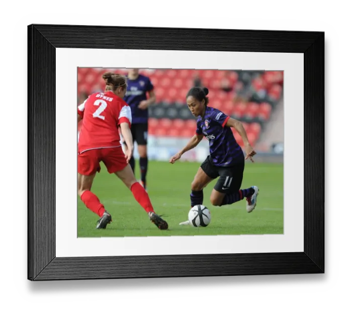 Framed Print : Rachel Yankey (Arsenal) Loren Dykes (Bristol). Arsenal Ladies 3: 0 Bristol Academy