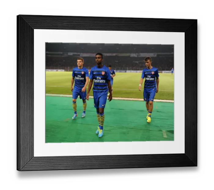 Framed Print : Arsenal Young Stars: Thomas Eisfeld, Gedion Zelalem, and Kris Olsson Before Indonesia Dream Team Clash (2013)