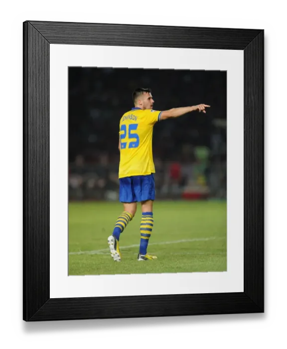 Framed Print : Arsenal's Carl Jenkinson Faces Off Against Indonesia All-Stars in 2013 Pre-Season Match