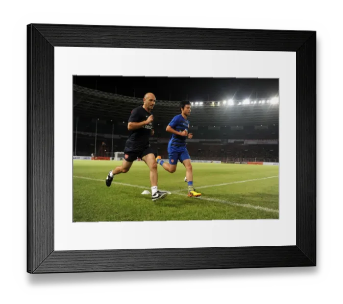 Framed Print : Arsenal's Ryo Miyaichi Trains with Fitness Coach Tony Colbert Ahead of Indonesia Dream Team Clash