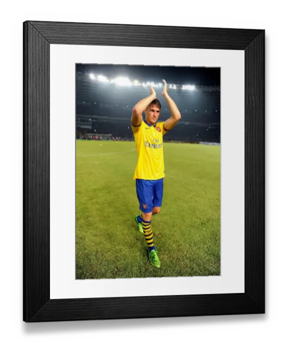 Framed Print : Aaron Ramsey Appreciates Fans after Arsenal's Win against Indonesia All-Stars