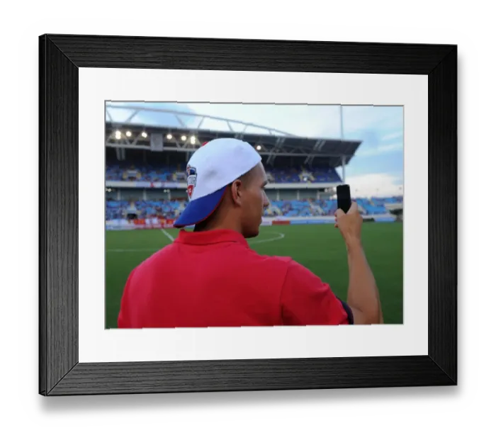 Framed Print : Lukas Podolski Discovers My Dinh National Stadium Crowd before Vietnam vs. Arsenal Match (2013) Framed Print : Lukas Podolski Discovers My Dinh National Stadium Crowd before Vietnam vs. Arsenal Match (2013)