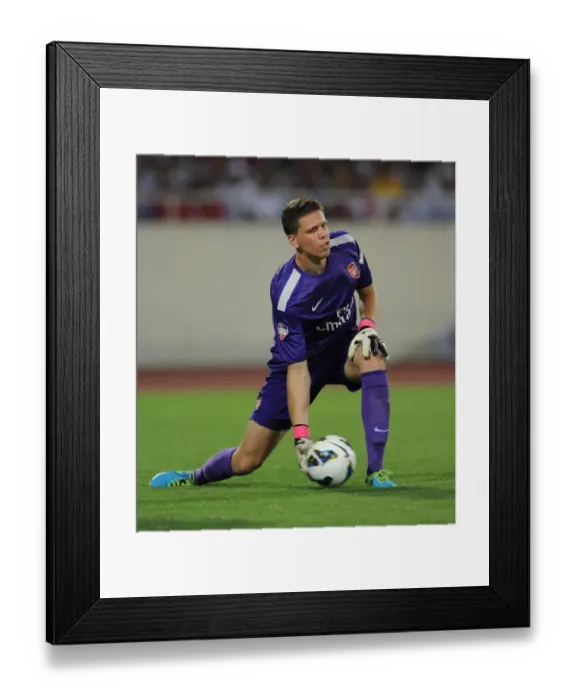 Framed Print : Wojciech Szczesny in Action for Arsenal against Vietnam (2013)