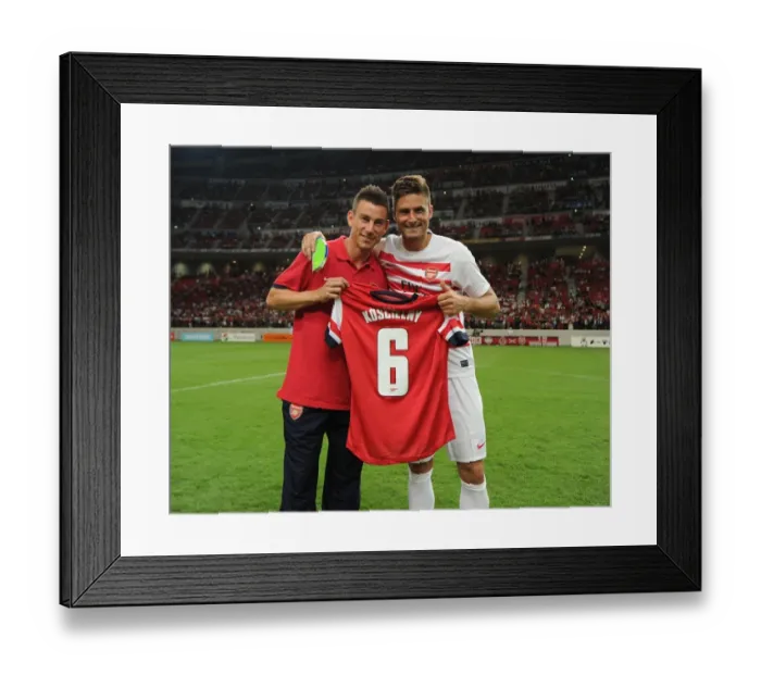 Framed Print : Arsenal's Koscielny and Giroud Posing After Nagoya Grampus Match, 2013 Framed Print : Arsenal's Koscielny and Giroud Posing After Nagoya Grampus Match, 2013