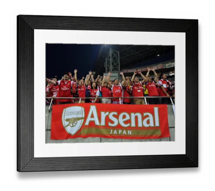 Framed Print : Arsenal Fans Celebrate Pre-Season Victory Over Uwara Red Diamonds in Saitama, Japan (2013) Framed Print : Arsenal Fans Celebrate Pre-Season Victory Over Uwara Red Diamonds in Saitama, Japan (2013)