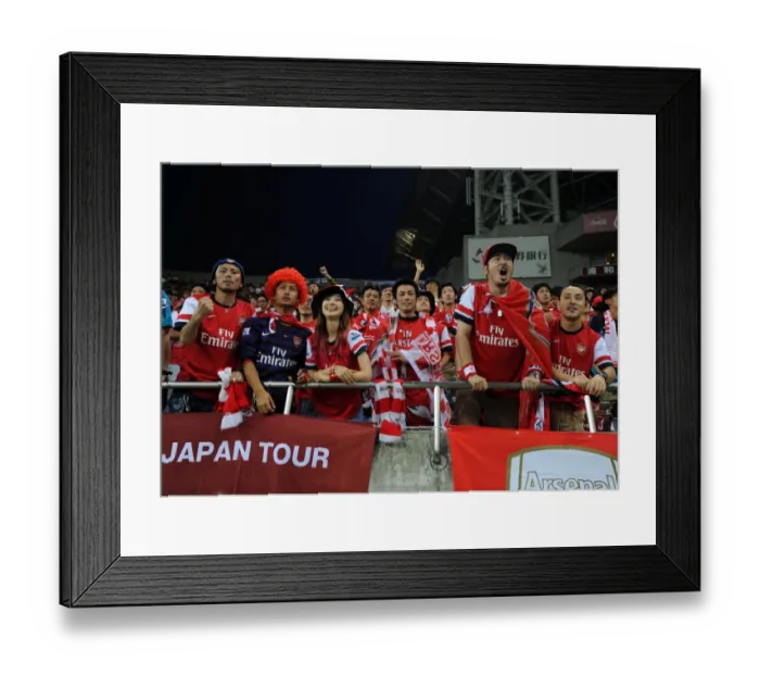 Framed Print : Arsenal Fans Celebrate 1:2 Pre-Season Victory over Uwara Red Diamonds in Saitama, Japan (2013) Framed Print : Arsenal Fans Celebrate 1:2 Pre-Season Victory over Uwara Red Diamonds in Saitama, Japan (2013)