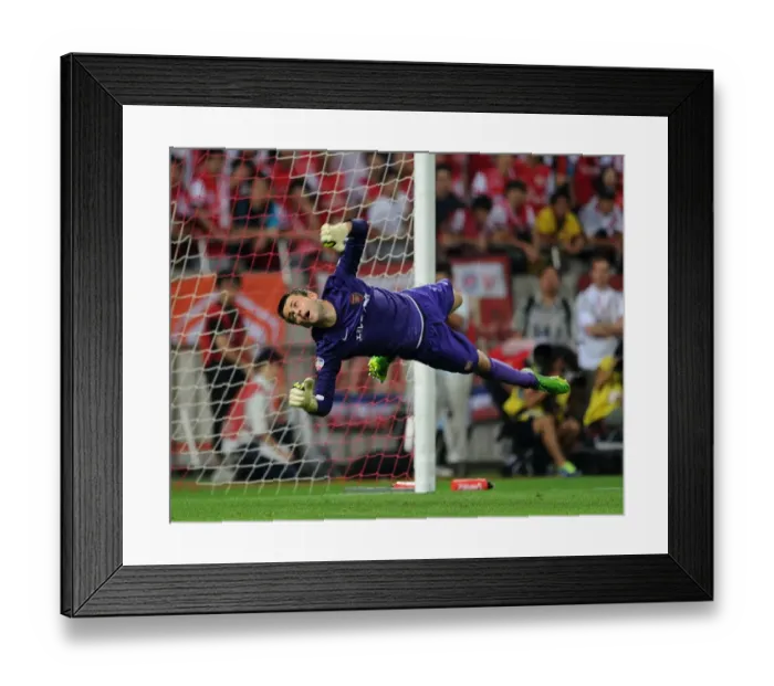Framed Print : Arsenal's Lukas Fabianski in Action against Urawa Red Diamonds, Japan 2013