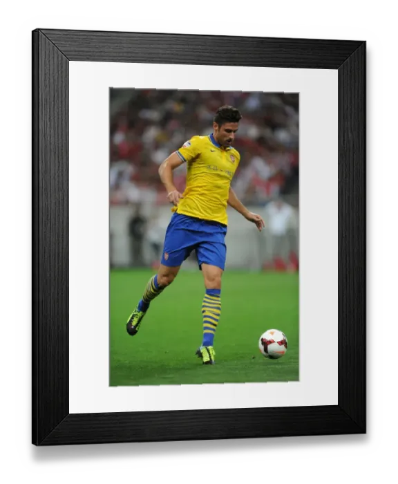 Framed Print : Olivier Giroud Faces Urawa Red Diamonds in Arsenal's 2013 Pre-Season Match