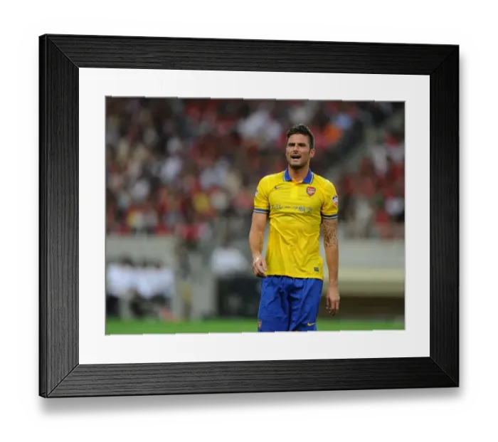 Framed Print : Olivier Giroud Faces Urawa Red Diamonds in Arsenal's 2013 Pre-Season Match