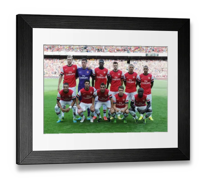 Framed Print : Arsenal vs. Galatasaray: Emirates Cup 2013 - The Teams Line Up