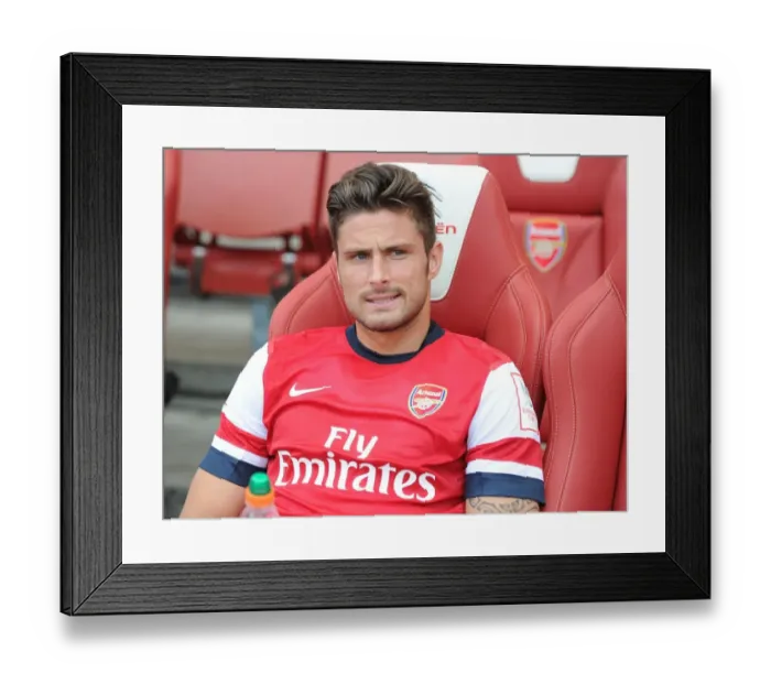 Framed Print : Arsenal's Olivier Giroud Celebrates at Emirates Cup 2013: Arsenal vs Galatasaray