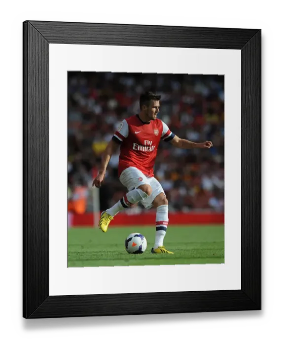 Framed Print : Carl Jenkinson (Arsenal). Arsenal 1: 2 Galatasaray. Emirates Cup Day Two. Emirates Stadium, 4  /  8  /  13