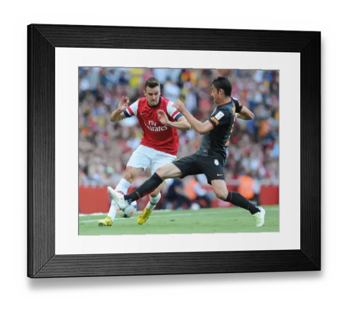 Framed Print : Carl Jenkinson (Arsenal) Albert Riera (Galatasaray). Arsenal 1: 2 Galatasaray. Emirates Cup Day Two Framed Print : Carl Jenkinson (Arsenal) Albert Riera (Galatasaray). Arsenal 1: 2 Galatasaray. Emirates Cup Day Two