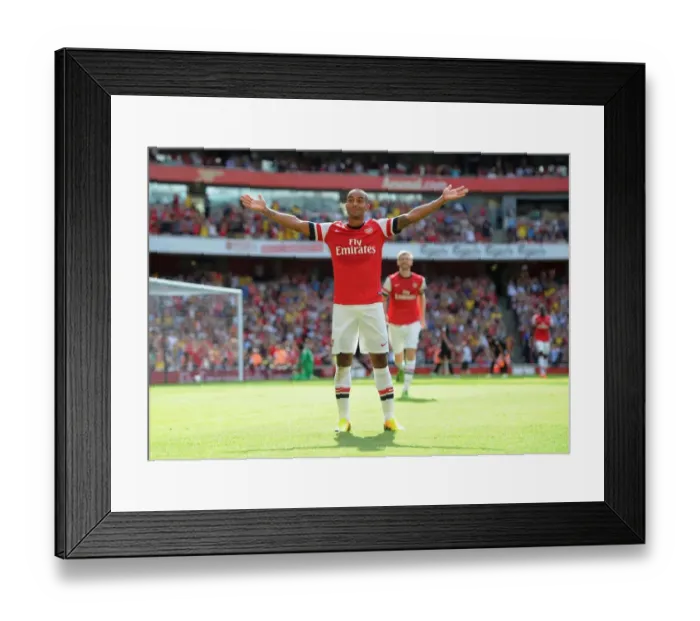 Framed Print : Theo Walcott's Euphoric Goal Celebration: Arsenal vs. Galatasaray, Emirates Cup 2013 Framed Print : Theo Walcott's Euphoric Goal Celebration: Arsenal vs. Galatasaray, Emirates Cup 2013