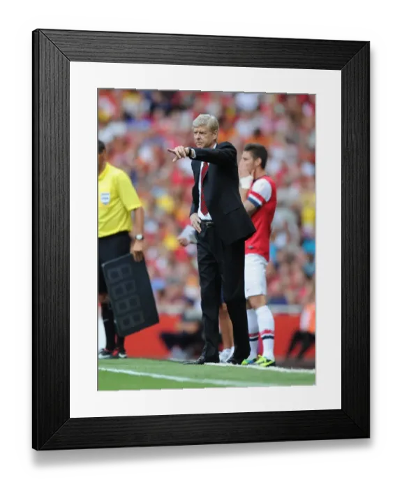 Framed Print : Arsene Wenger Leads Arsenal Against Galatasaray at Emirates Cup, 2013