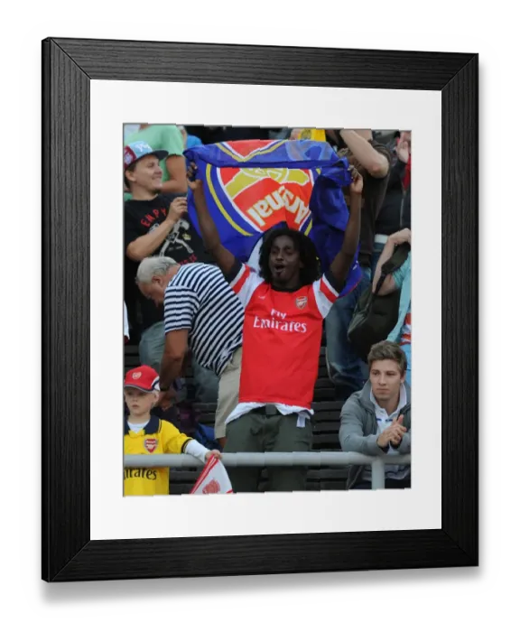 Framed Print : Arsenal Fan's Reaction after Pre-Season Clash with Manchester City, Helsinki 2013