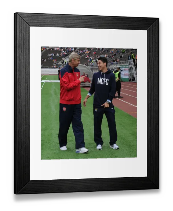 Framed Print : Arsene Wenger and Samir Nasri: A Pre-Season Encounter Between Arsenal and Manchester City, 2013 Framed Print : Arsene Wenger and Samir Nasri: A Pre-Season Encounter Between Arsenal and Manchester City, 2013