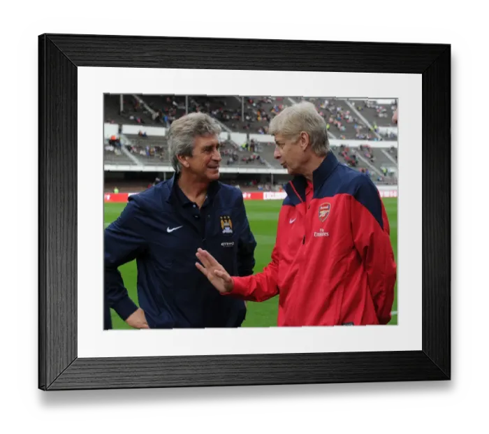 Framed Print : Arsene Wenger and Manuel Pellegrini Pre-Season Meeting: Arsenal vs Manchester City (2013) Framed Print : Arsene Wenger and Manuel Pellegrini Pre-Season Meeting: Arsenal vs Manchester City (2013)