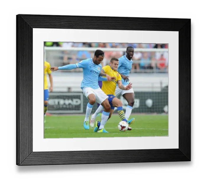 Framed Print : Clash of Titans: Wilshere vs. Toure & Lescott - Arsenal vs. Manchester City Pre-Season 2013-14 Framed Print : Clash of Titans: Wilshere vs. Toure & Lescott - Arsenal vs. Manchester City Pre-Season 2013-14