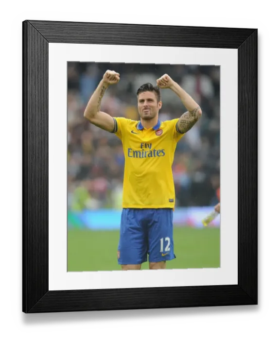 Framed Print : Olivier Giroud's Goal Celebration: Arsenal's Victory at Fulham (2013-14 Premier League) Framed Print : Olivier Giroud's Goal Celebration: Arsenal's Victory at Fulham (2013-14 Premier League)