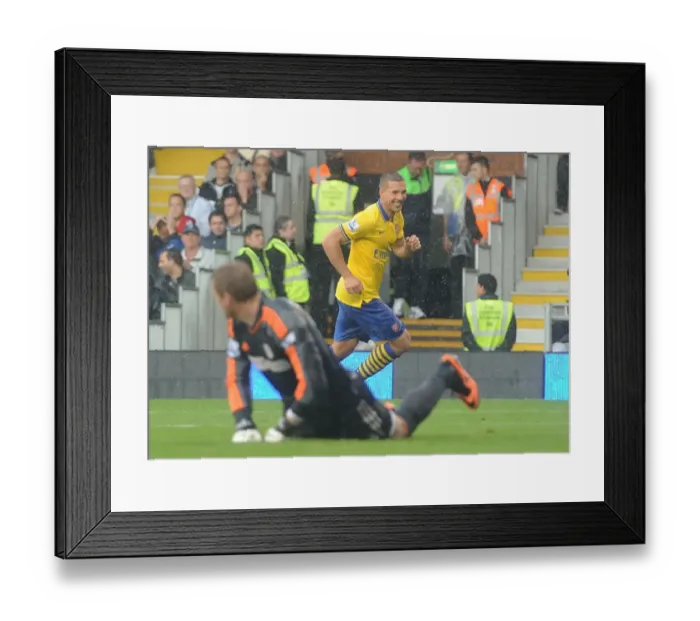 Framed Print : Podolski's Hat-Trick: Arsenal Thrash Fulham in Premier League Clash (2013-14) Framed Print : Podolski's Hat-Trick: Arsenal Thrash Fulham in Premier League Clash (2013-14)