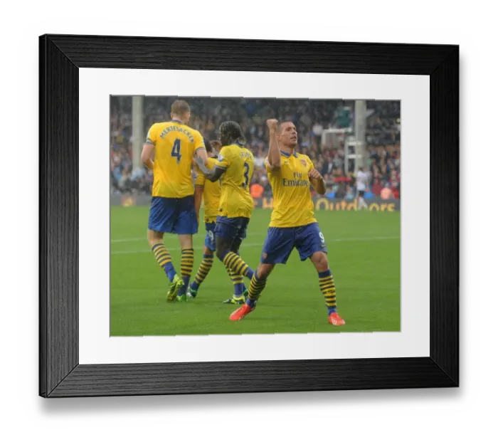 Framed Print : Podolski's Hat-Trick: Arsenal Triumphs Over Fulham in 2013-14 Premier League Framed Print : Podolski's Hat-Trick: Arsenal Triumphs Over Fulham in 2013-14 Premier League