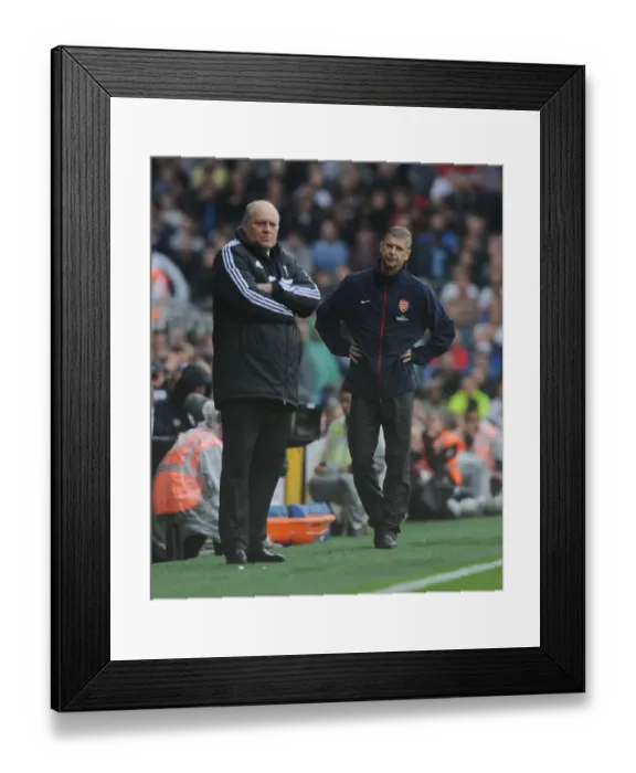 Framed Print : Arsene Wenger and Martin Jol Clash in the 2013-14 Premier League: Fulham vs. Arsenal