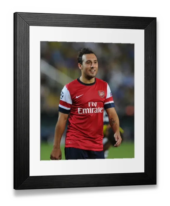 Framed Print : Santi Cazorla in Action: Arsenal vs. Fenerbahce, UEFA Champions League Play-offs (2013)