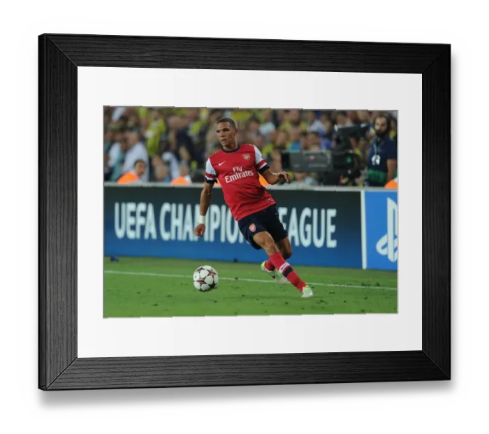 Framed Print : Kieran Gibbs in Action: Arsenal vs. Fenerbahce, UEFA Champions League Play-offs (2013) Framed Print : Kieran Gibbs in Action: Arsenal vs. Fenerbahce, UEFA Champions League Play-offs (2013)