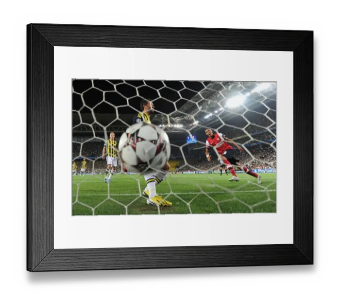 Framed Print : Kieran Gibbs Scores First Arsenal Goal in UEFA Champions League Play-offs Against Fenerbahce Framed Print : Kieran Gibbs Scores First Arsenal Goal in UEFA Champions League Play-offs Against Fenerbahce