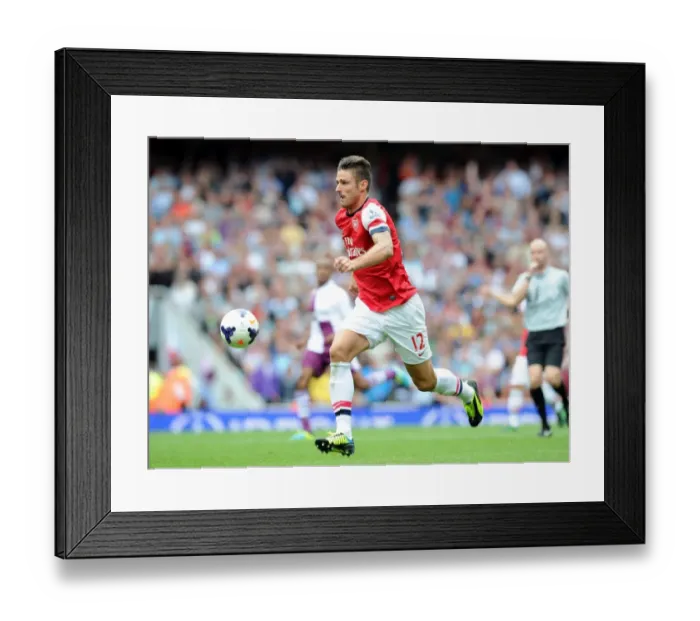 Framed Print : Arsenal's Olivier Giroud in Action against Aston Villa in the 2013-14 Premier League