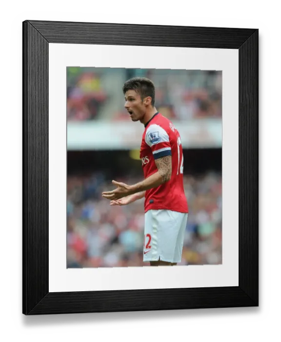 Framed Print : Olivier Giroud in Action: Arsenal vs Aston Villa, Premier League 2013-14 Framed Print : Olivier Giroud in Action: Arsenal vs Aston Villa, Premier League 2013-14
