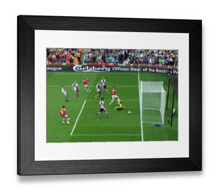 Framed Print : Olivier Giroud Scores Past Brad Guzan: Arsenal vs Aston Villa, Premier League 2013-14 Framed Print : Olivier Giroud Scores Past Brad Guzan: Arsenal vs Aston Villa, Premier League 2013-14
