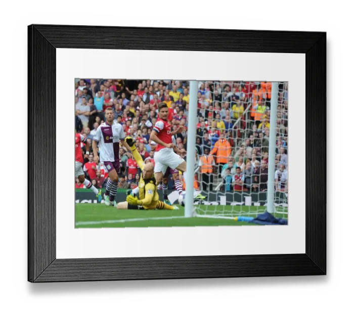 Framed Print : Giroud Scores the Opener: Arsenal vs. Aston Villa, 2013-14 Premier League